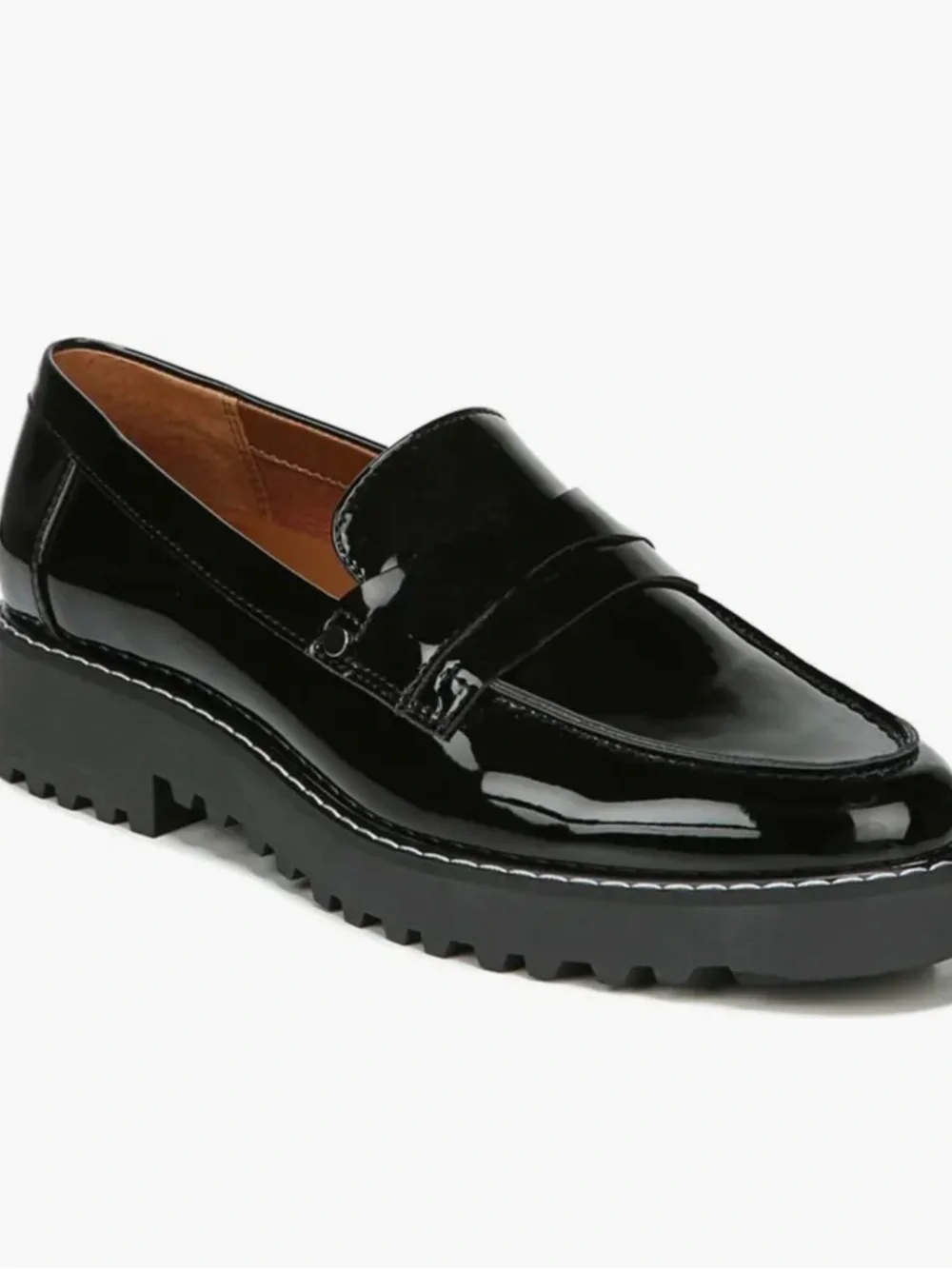 Franco Sarto Black Patent Leather Cassandra Penny Loafers Women’s Size 9M $110